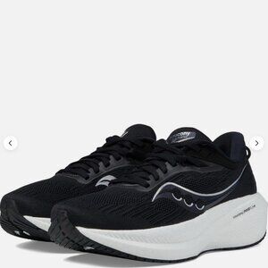 Saucony Women's Triumph 21 Sneaker 11, Black/White medium width 9.5 UK 43 EUR